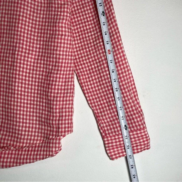 Club Monaco Gingham Check Shirt Pink Slim Fit Men Size L - Picture 10 of 16